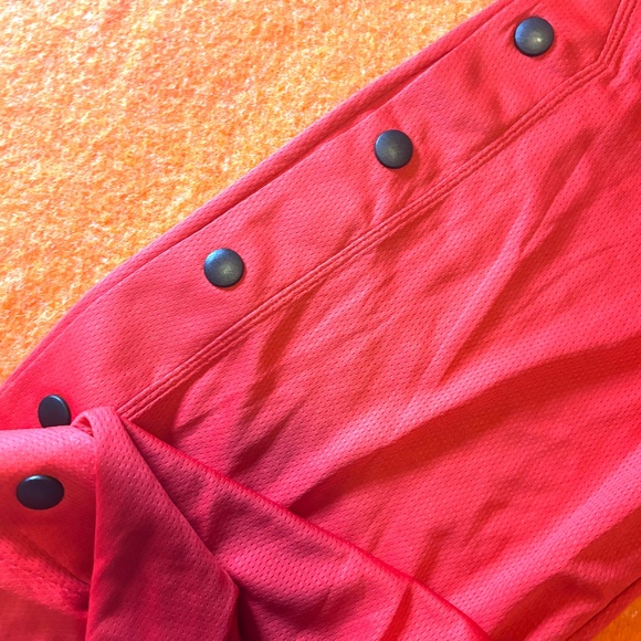 Red side snap wide leg pants NWT - Picture 3 of 12